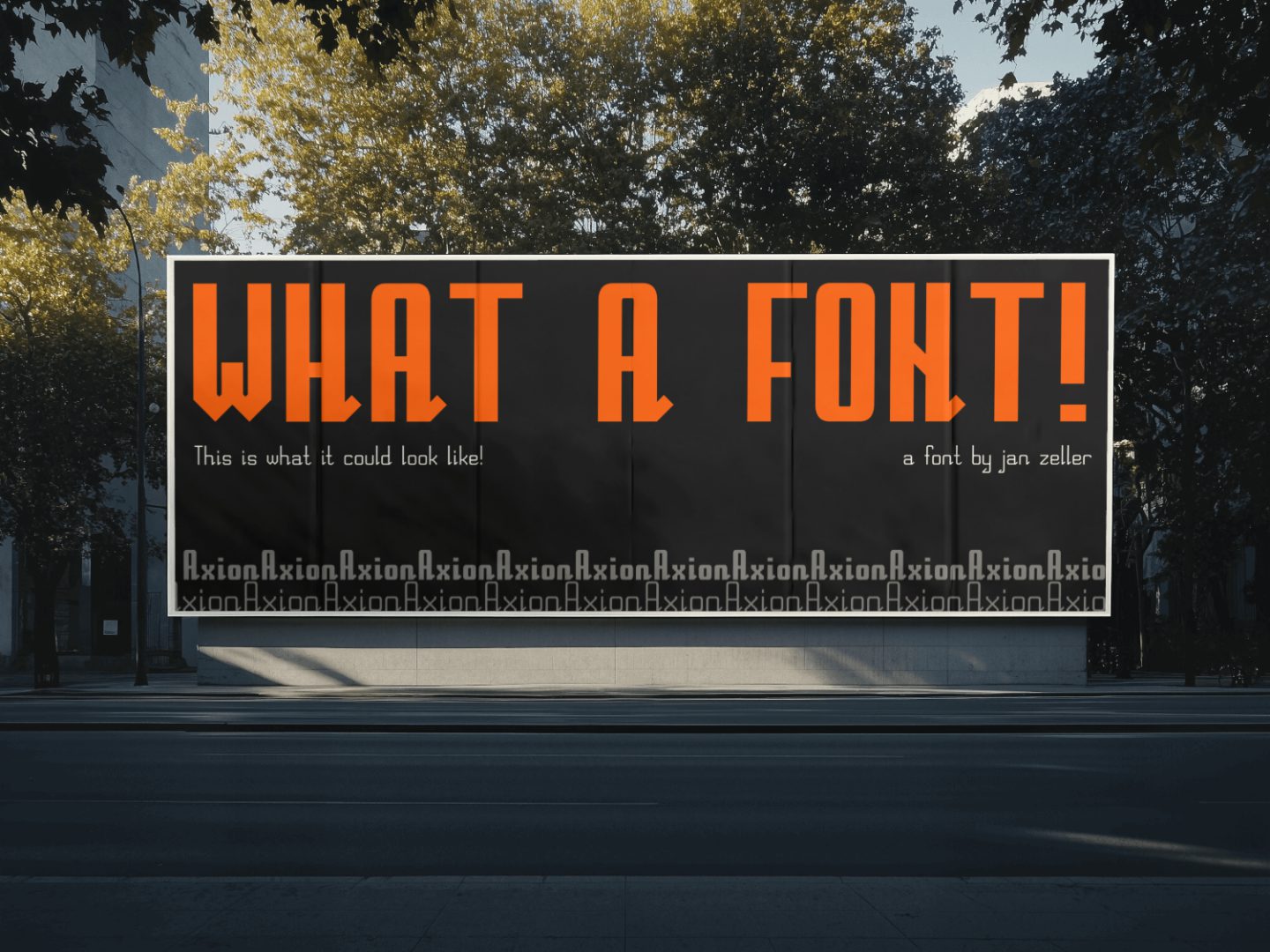 Billboard Mockup of the Typeface Axion by Jan Zeller