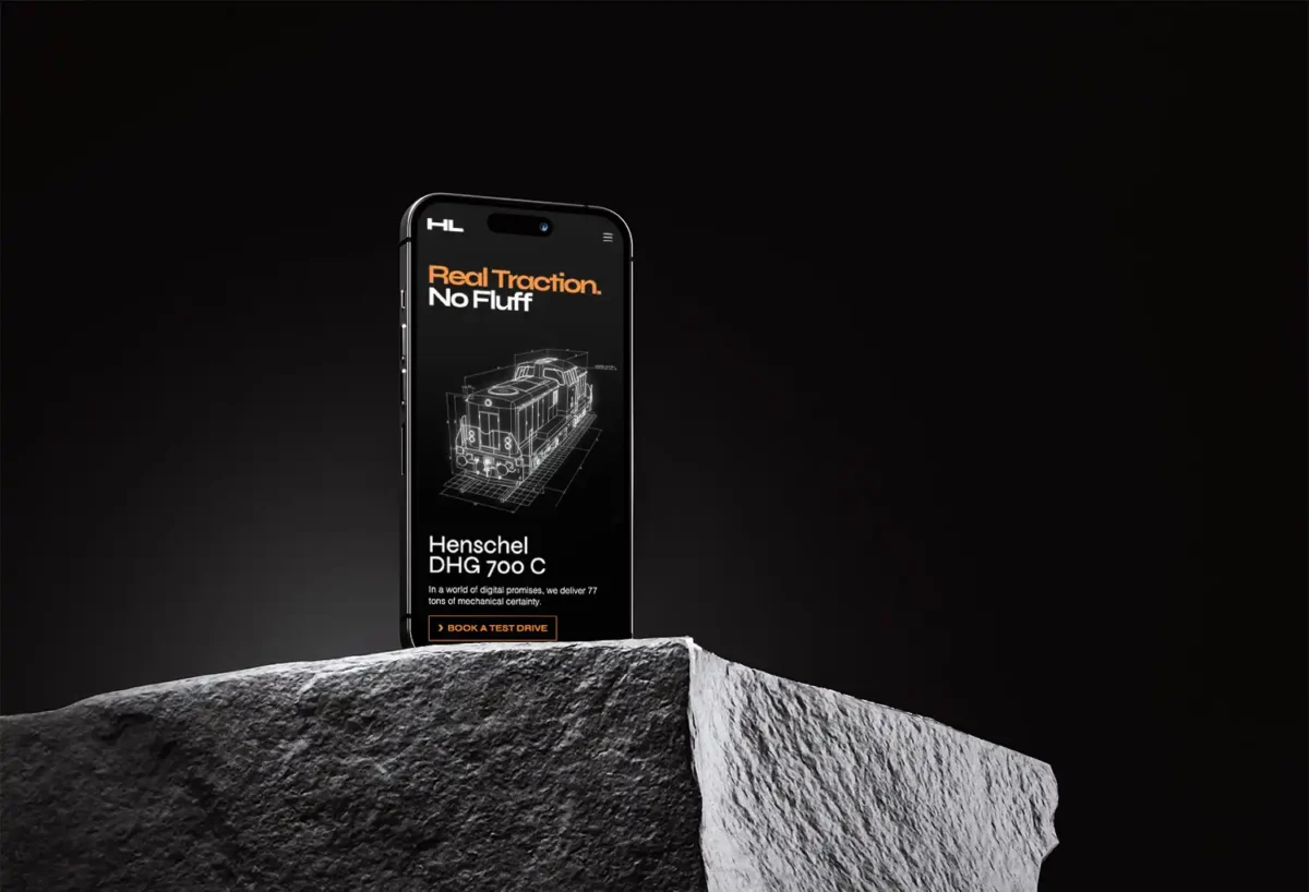 mobile phone mockup of henschel.janzeller.ch