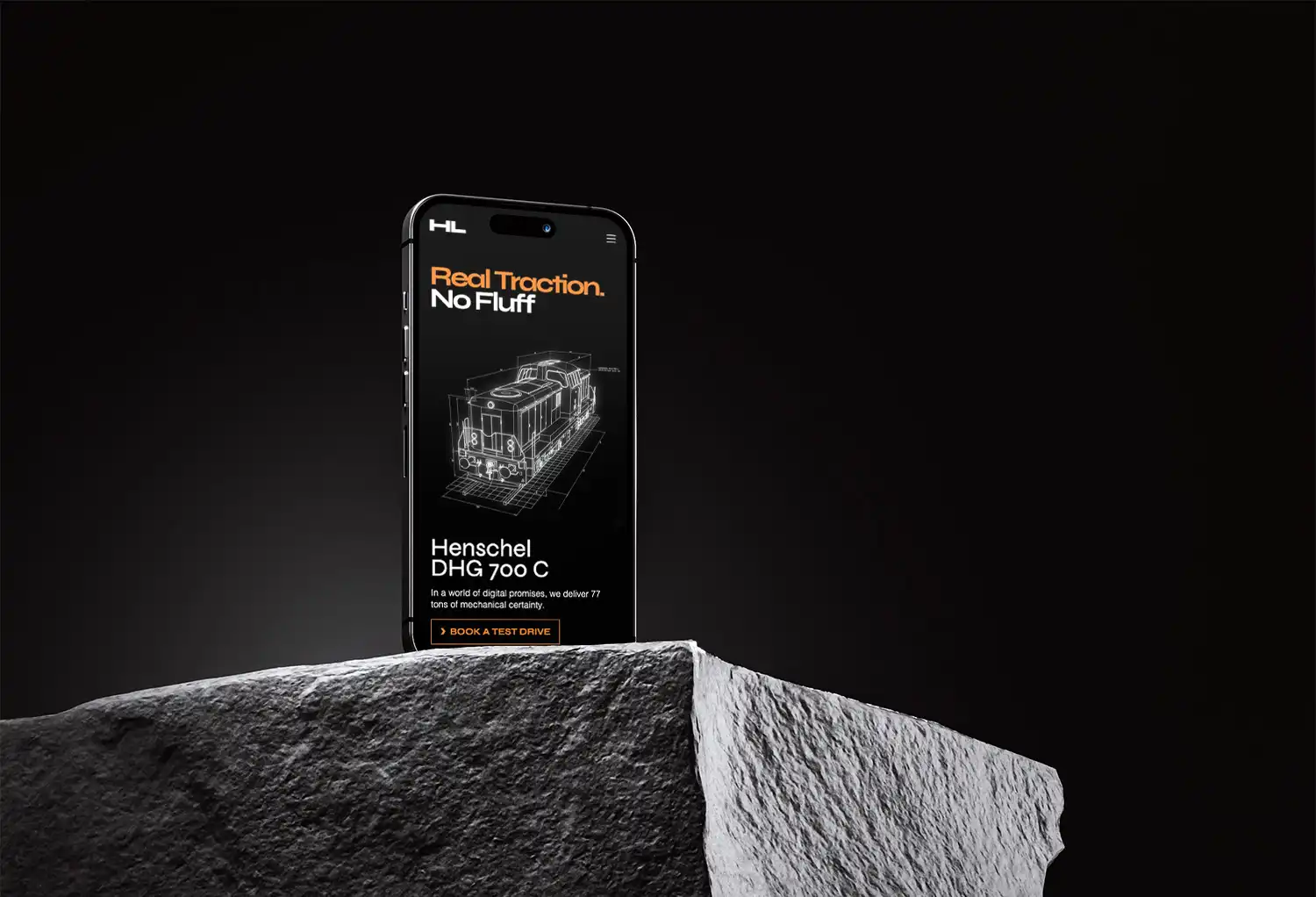 mobile phone mockup of henschel.janzeller.ch